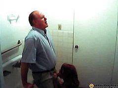 In the office toilet sucks dick guy