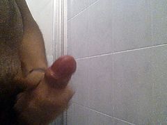 my big cock full of sperm, cum in the bathroom