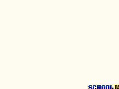 Adorable teen Maya Kawamura taking a break at school with her teacher letting her do whatever she want on her cock. She let her slid her mouth into his shaft and then started licking his balls.