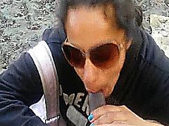 Amateur video of Suckin me off in public