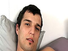 We invited Jony a young horny twink from Mexico to cum over and jack off in his bed. He whips out his big penis and masturbates all over himself. So fucking gay and hot!