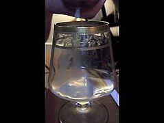 Spectacular Shooter Sperm in a glass