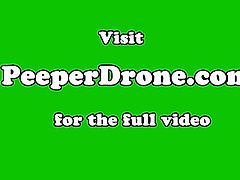 Drone spies on teen getting fingered outdoors