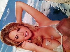 CUM tribute to Kate Upton 2014 calendar bikini pic