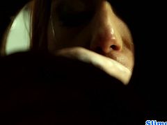 This European hottie proceeds to sucking cock when she receives the first cumshot. Next, she takes cock from behind and prepares herself for a thick cumshot to shower her face.