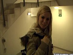 Spicy And Alluring Blonde Yasmine Gold licks And shafts in Public in Point of view