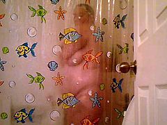 playing in the shower