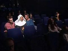 German Nun fucked in Cinema