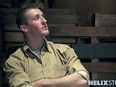 Hot jock Connor Kline is interrogated by these soldier Connor Maguire and is threathening him with his gun. But the truth is, he just want some steamy hardcore ass fuck and hoping Connor Kline's gives his ass.