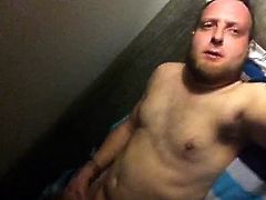 Horny man masturbating (3)