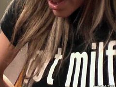 Courtesy of Milf Mia you can see how a busty blonde milf dildos her sweet pink cunt into heaven while assuming some very interesting poses in this awesome free porn video.