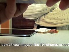 Watch this nice brunette babe in a trail room of a clothing store, with a guy holding a camera and capturing their little naughty moments of touching and groping. Of course the guy offered her good money and as a result, this fabulous girl pleased him with lots of pleasures. Watch it for yourself.