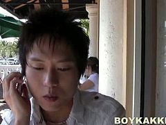 Oriental twink named J Park tries calling Nathaniel if he can drop by to his house to fix something he is not good at. Actually what he is saying is fucking him in his ass.