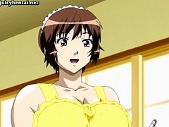 Hentai maid with huge tits gets pounded hard
