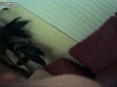 Brunette Jay is in heaven sucking guys hard sausage