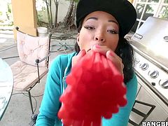 Harley Dean is a petite black girl with hot ass and small tits. She exposes her round ass as she gets her bald pussy used. Shes shows it all and gives hot blowjob to horny black guy.