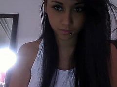 Hot girl plays on webcam