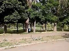 Man wanking in the Park