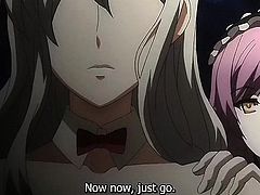 Horny fantasy anime movie with uncensored big tits, group,