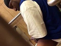 spy - black guy jerking in toilets