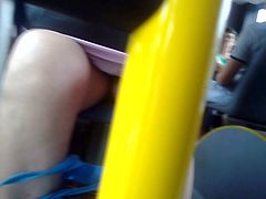 Bus hidden cam with nice MILF