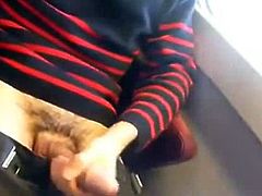 cumshot on train table