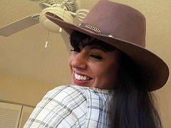 Very attractive brunette Kendra Star with big natural tits and hot ass rides dick cowgirl style! She bounces on cock and displays her delicious assets. Her thick shapely ass is totally exposed!