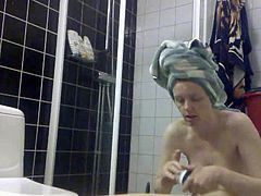 blonde MILF having shower