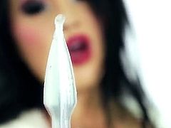 On this video we see Asa Akira anal with her dildo. She drops her panties in order to insert her large toy into her pussy and then eventually her ass.
