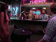 No matter who wins at this game, I think the guys clearly win. This is a variation on Family Feud, but much better as Team Playboy features four long-haired, gorgeous women who are topless the whole time. The girls and guys battle it out for supremacy with sex-related survey questions. Watch now!