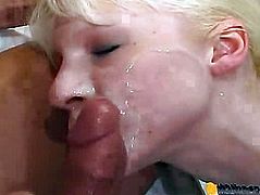 The blonde in the mouth with sperm