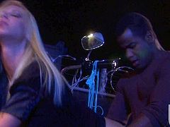 Fine looking leggy blonde Brooke Banner in short black dress gets her tight pussy heavily fucked in the dark. Beefy black guy with thick cock fucks lovely lady like theres no tomorrow.