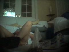 Wife wanks privately in her den - part 3 (hidden camera)