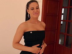 Pretty young European brunette Athina Love gets interviewed for the camera. Man behind the camera does his bets to seduce this mouth-watering Hungarian cutie. Shes an easy one!
