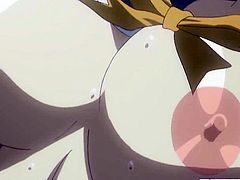 Busty anime coed hot riding dick