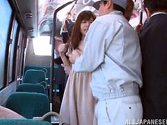 A shameless couple gets their fuck on in a public tram car