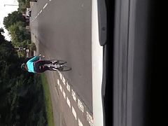 Lycra clad arse on a bike