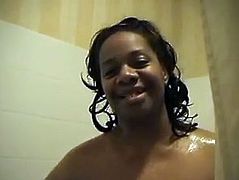 Black ssbbw getting that big ass wet in the shower