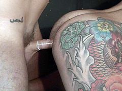 When slutty Theo gets horny, he becomes really wild. This naughty boy is just craving to possess his attractive tattooed partner. Click to watch him rimming ass and putting on a condom. It's time to play dirty, and that means roughly fucking! Enjoy the hardcore gay moments...