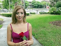 There are loads of men in the locality to keep track of what Kelly does and when she is alone. One such pervert saw her sitting on a park bench and grabbed the opportunity, presenting her a flower. That was enough bait. He takes her home and asks her to suck his dick, before he can shove it in her pussy.