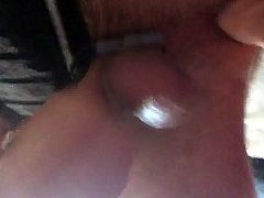 Cumming with fat dildo up ass