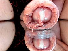Open my foreskin with precum flow #06