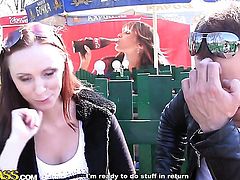 Redhead Margot gives giving oral pleasure to horny dude