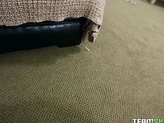 A lustful blonde-haired blonde abandons herself completely to desire. Click to watch slutty Alli Rae, fucked hard from behind. She has beautifully-shaped natural tits, which she does not hesitate to expose proudly. See her spreading legs widely...