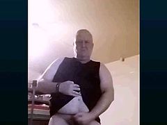 Sexy Grandpa wanking and cumming