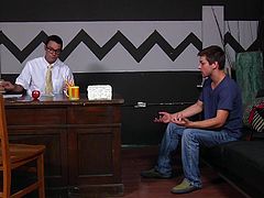 Johnny has been requested to show up urgently in his teacher's bureau. Click to see the naughty student, eager to please his corrupt teacher. It's a day he won't easily forget, as the horny man is blessed with a big appetizing cock. Enjoy the inciting gay blowjob scenes!