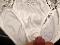 Creaming satin panties