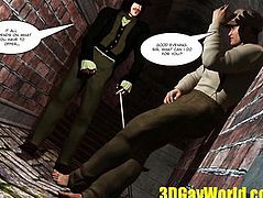 Lord Randolph and Hot Man Meat in an Alley 3D Gay Comics
