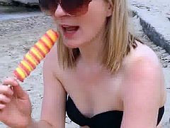 UK girl eats ice