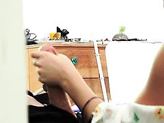 Reagan Monroe is too horny to stop sucking her mans rock hard worm